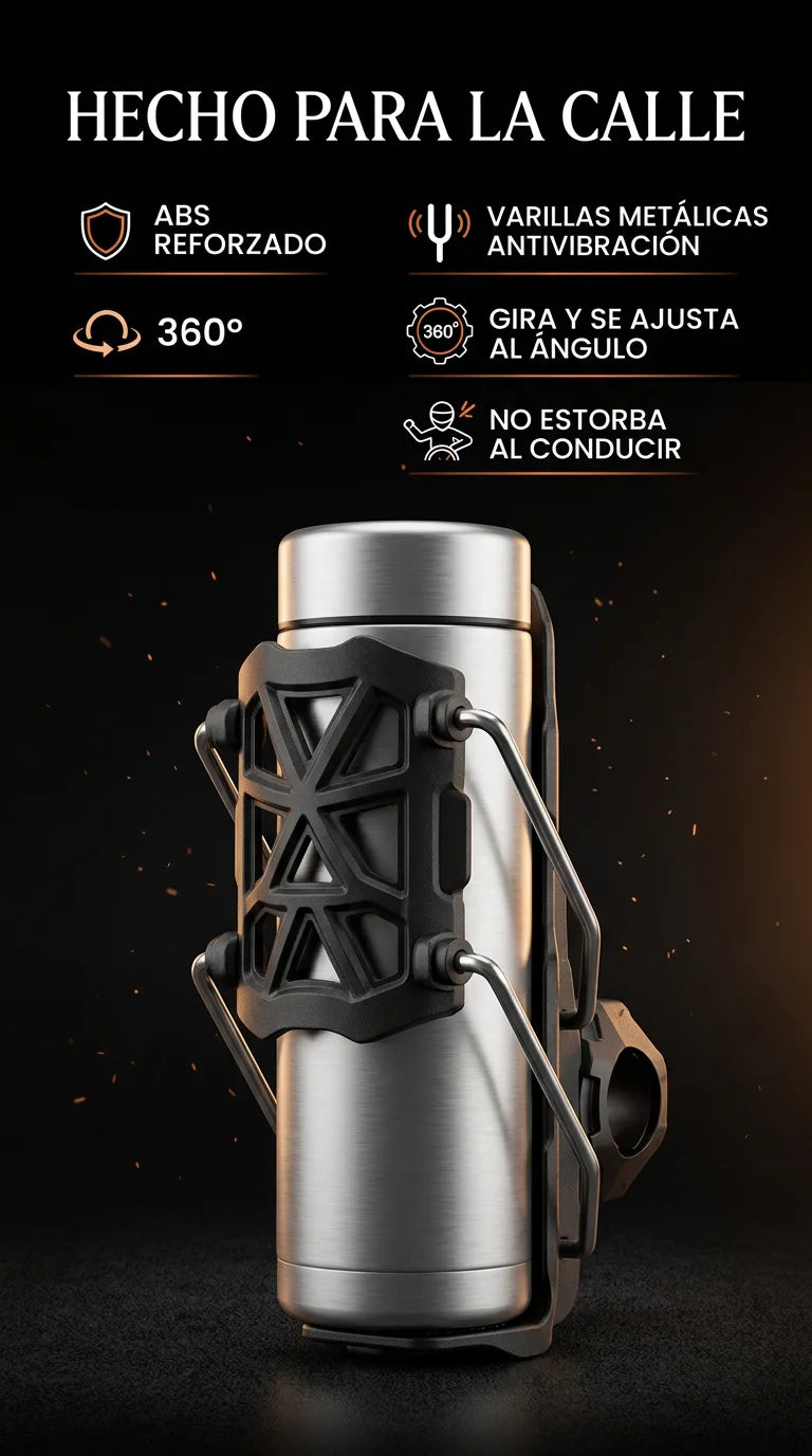 Termo Grip con termo metálico y detalle de su estructura ajustable